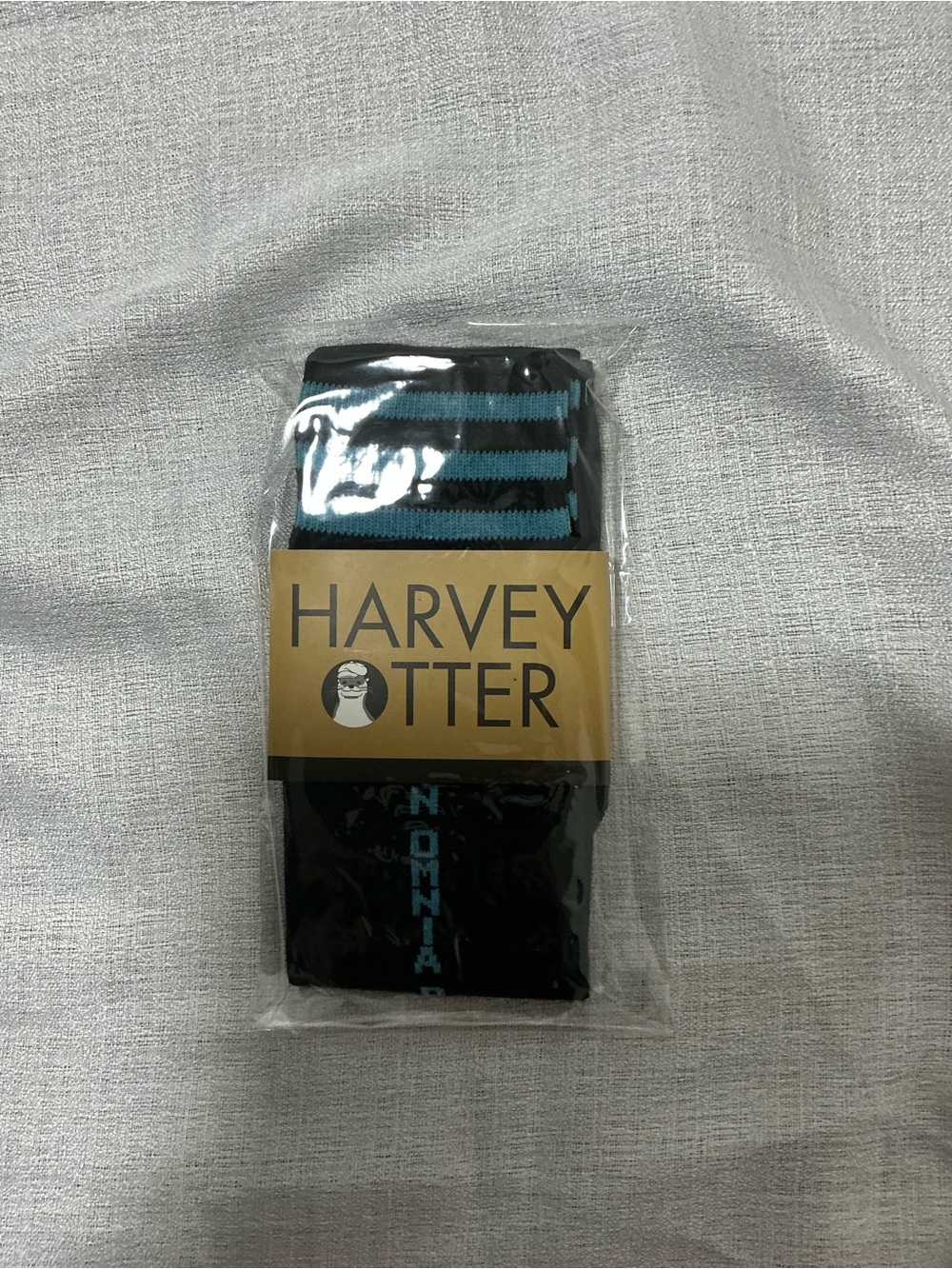 Gilmore Girls Harvey Otter In Omnia Paratus Knee Socks Black Teal striped